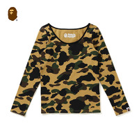 BAPE 女装经典迷彩图案内搭打底衫长袖内衣上衣283504G