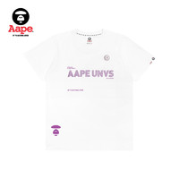 Aape 女装春夏闪粉字母印花猿颜魔术贴徽章长款短袖T恤0559XXE