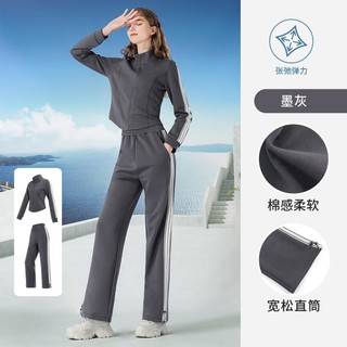 CAMEL 骆驼 运动套装女2024秋冬款时尚条纹健身瑜伽服女套装