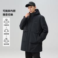 雪中飞 男式可脱卸内胆羽绒服品质顺滑面料保暖防风袖口外套