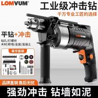 LOMVUM 龙韵电锤冲击钻电钻小型家用多功能大功率220V手枪钻电动螺丝刀