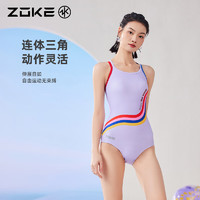 ZOKE 洲克 新款女士温泉度假遮肚显瘦修身连体三角泳衣 运动舒适贴合泳装