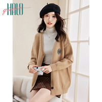 Halo Queen针织开衫女秋冬加厚保暖时尚学院风V领休闲针织衫H144Z3002