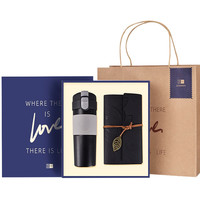 flower give wish 花予意 咖啡保温水杯本子礼盒同学公司 绅士黑*礼盒+礼袋+贺卡） 370ml