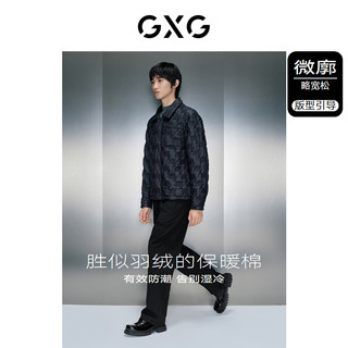 GXG男装黑色零压翻领棉夹克 冬季GEX12128144