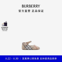 BURBERRY 博柏利 婴儿 格纹棉质玛丽珍平底鞋