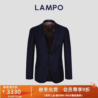 LAMPO 蓝豹 秋冬款男士西服上衣修身轻商务休闲职业结婚礼 深蓝提花 50R