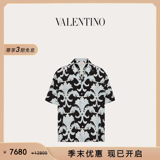 VALENTINO 华伦天奴 男士狮鹫墙饰雕塑印花真丝保龄球衬衫 多色 44