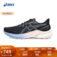 ASICS 亚瑟士 女鞋跑鞋稳定支撑跑步鞋夜跑运动鞋 GT-2000 12 LITE-SHOW 黑色/黑色 37.5