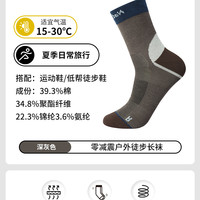 【2双装】Naturehike挪客户外吸湿排汗运动袜子户外登山徒步透气袜子 深灰色（单双装） M(36-39)