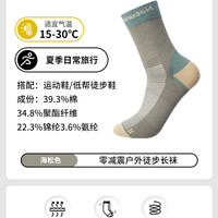 【2双装】Naturehike挪客户外吸湿排汗运动袜子户外登山徒步透气袜子 海松色（单双装） L(40-43)