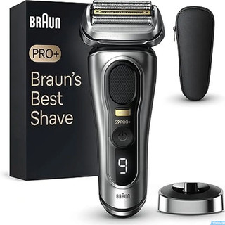 BRAUN 博朗 9 Pro + 电动剃须刀,充电站,干湿两用,9517s,银色