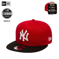 NEW ERA 纽亦华 平檐棒球帽男女同款 9FIFTY MLB洋基队 红色NY