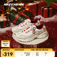 SKECHERS 斯凯奇 圣诞系列Skechers老爹鞋麋鹿增高复古休闲运动女鞋150037