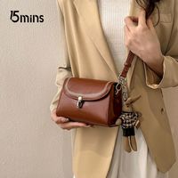15MINS真皮包包2024女高级感大容量单肩包通勤百搭牛皮斜挎包