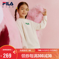 FILA 斐乐 童装儿童卫衣2024秋季款男女童圆领休闲套头印花上衣潮