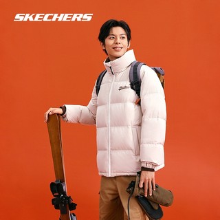 88VIP：SKECHERS 斯凯奇 羽绒服女冬季短款2024年男士轻薄立领保暖面包外套