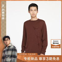 劲霸男装 时尚休闲简约舒适春季针织衫男BYYR1911 可可色 190/3XL