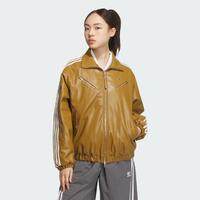 adidas ORIGINALS 复古穿搭亮泽感仿皮女子保暖运动棉服