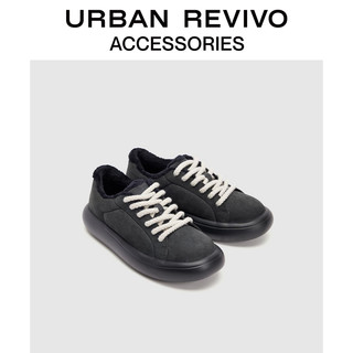 URBAN REVIVO 2024冬季新款男士厚底舒适绒底运动鞋UAMS40054