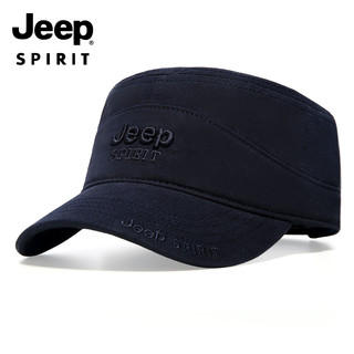 JEEP SPIRIT 吉普平顶帽男遮阳四季简约百搭钓鱼休闲舒适鸭舌帽子