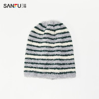 SANFU 三福 韩系条纹堆堆西瓜帽 潮流时尚个性显脸小保暖帽子835641