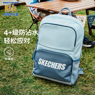 移动端、京东百亿补贴：SKECHERS 斯凯奇 男女童双肩包三到六年级撞色轻便大容量书包L124K062 婴儿浅蓝/022G