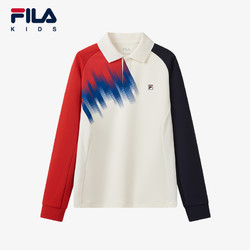 FILA 斐乐 KIDS斐乐童装男大童长袖POLO衫2024冬新款儿童运动网球上衣