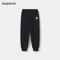 MQDMINI童装儿童裤子男童运动裤女童简约休闲裤中小童秋季衣服 白马黑色 90
