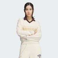 adidas ORIGINALS 复古运动宽松长袖小翻领女子卫衣套头衫