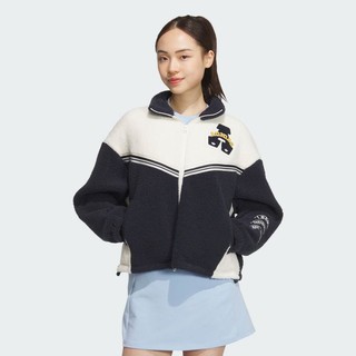 adidas ORIGINALS 摇粒绒撞色拼接女子运动夹克外套