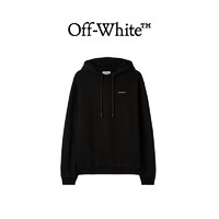 OFF-WHITE 女士刺绣渐变斜条纹黑色合身帽衫卫衣