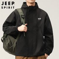 JEEP SPIRIT吉普夹克男士外套秋季韩版连帽冲锋工装衣服男装