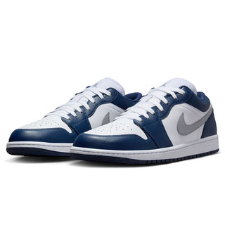 NIKE篮球鞋男AJ1乔1AIR JORDAN 1运动鞋553558-141白蓝42 553558-141白/狼灰-深藏青