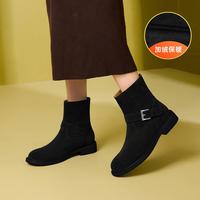 Kadina 卡迪娜 女靴子秋冬季2024新款时尚短筒靴低跟舒适百搭时装靴