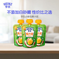 Heinz 亨氏 乐维滋果泥宝宝婴儿辅食佐餐泥儿童果泥14袋混合礼盒装零添加 24年3-4月产 尝鲜装 120g 3袋