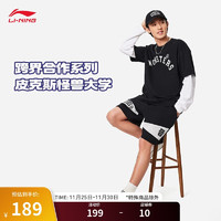 LI-NING 李宁 x 迪士尼怪兽大学联名丨运动短裤男夏季跑步短卫裤AKSU489