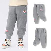 巴拉巴拉男童裤子秋冬小童宝宝加绒长裤儿童 中花灰00502