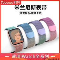 百亿补贴：Yoobao 羽博 适用苹果iWatchS9表带米兰尼斯新AppleUltra2磁吸腕带SE透气8