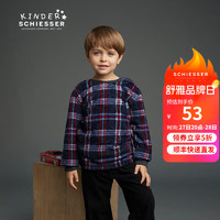 SCHIESSER KINDER 舒雅儿童 童装男童毛绒格子长袖长裤家居服套装