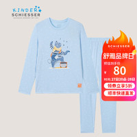 SCHIESSER KINDER 舒雅儿童 儿童男童莫代尔圆领卡通印花长袖长裤家居服套装EB/21551H 浅蓝7802 140