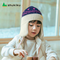 SHUKIKU 儿童针织保暖帽女孩男童宝宝秋冬季帽子 乌梅子酱 L