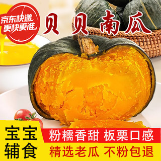 绿食带（JD快递）山东正宗贝贝南瓜板栗小南瓜粉糯香甜新鲜蔬菜产地直发 5斤 精选装