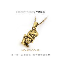 MONOLOGUE 独白 爱特天使黑金复古黄金社恐天使吊坠配黑颈绳礼物