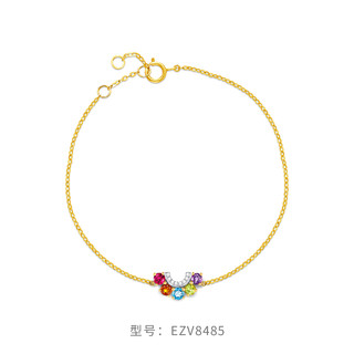 CHOW TAI FOOK 周大福 ENZO「彩虹」18K金多彩宝石托帕石钻石手链女EZV8485