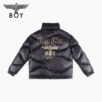 BOY LONDON 冬男女同款哥特亮面黑色立领短款羽绒服W28905