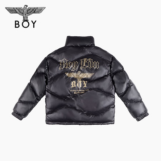 BOY LONDON 冬男女同款哥特亮面黑色立领短款羽绒服W28905