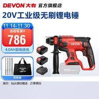 DEVON 大有 5401 无刷电锤 4.0Ah双电 快充