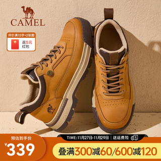 CAMEL 骆驼 2024冬季复古工装鞋厚底舒适加绒保暖城市户外男鞋 G14W136640 沙漠黄 40