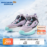 SKECHERS 斯凯奇 GIRLS 旋扣休闲复古靴302528L 紫色/黑色/PRBK 38码